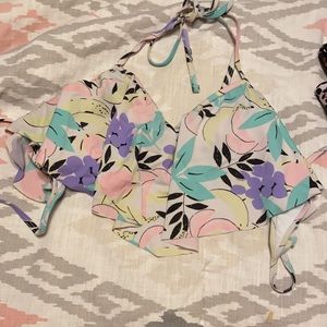 Ruffle swim halter top